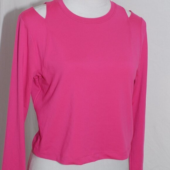 Crop Top 18” EUC Peekaboo Shoulder All in Motion Womens Medium Hot Pink - Picture 2 of 5